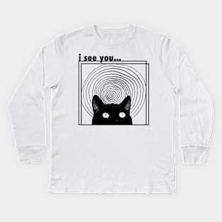 Black Cat Kids Long Sleeve T-Shirt